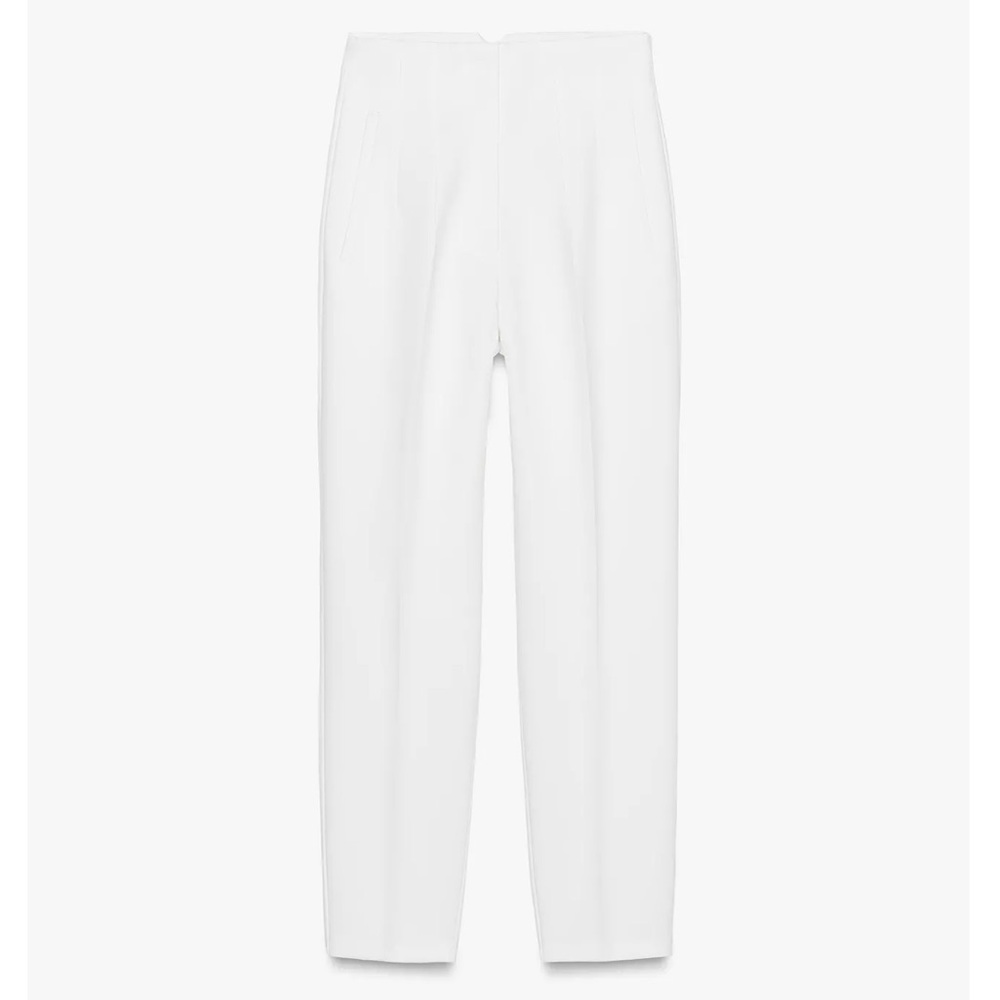 Zara Pants With a High Waist, White, Women’s XS